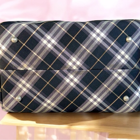 Burberry Blue Label Nova Check Black and Pink Vintage Shoppers Tote with COA - Picture 6 of 12